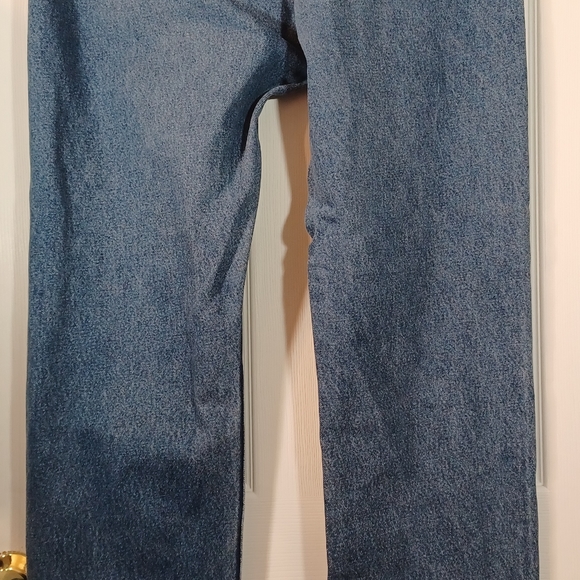 WRANGLER AUTHENTIC Blue Jeans Size 38X32 (actual 36x30) dark - Picture 2 of 7
